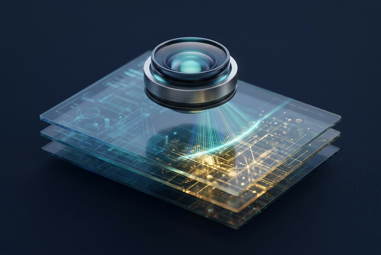 AI vision scanning layered chart data for hidden patterns