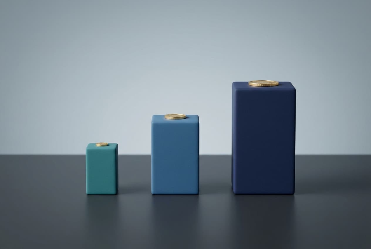 Different position sizes scaled to risk tolerance