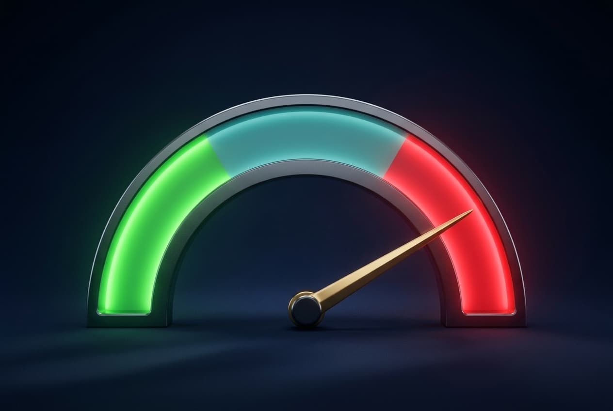 RSI gauge showing overbought and oversold extremes