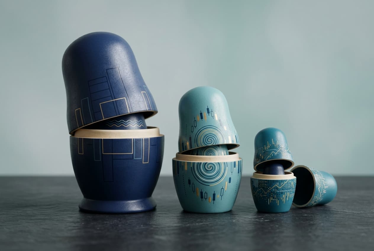 Different timeframes nest inside each other like layers