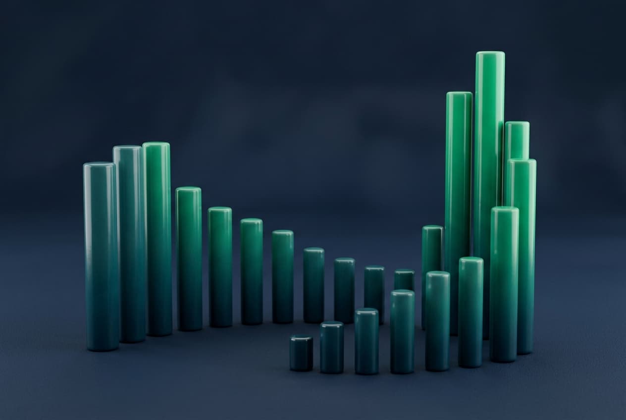 Volume bars confirming chart pattern signals
