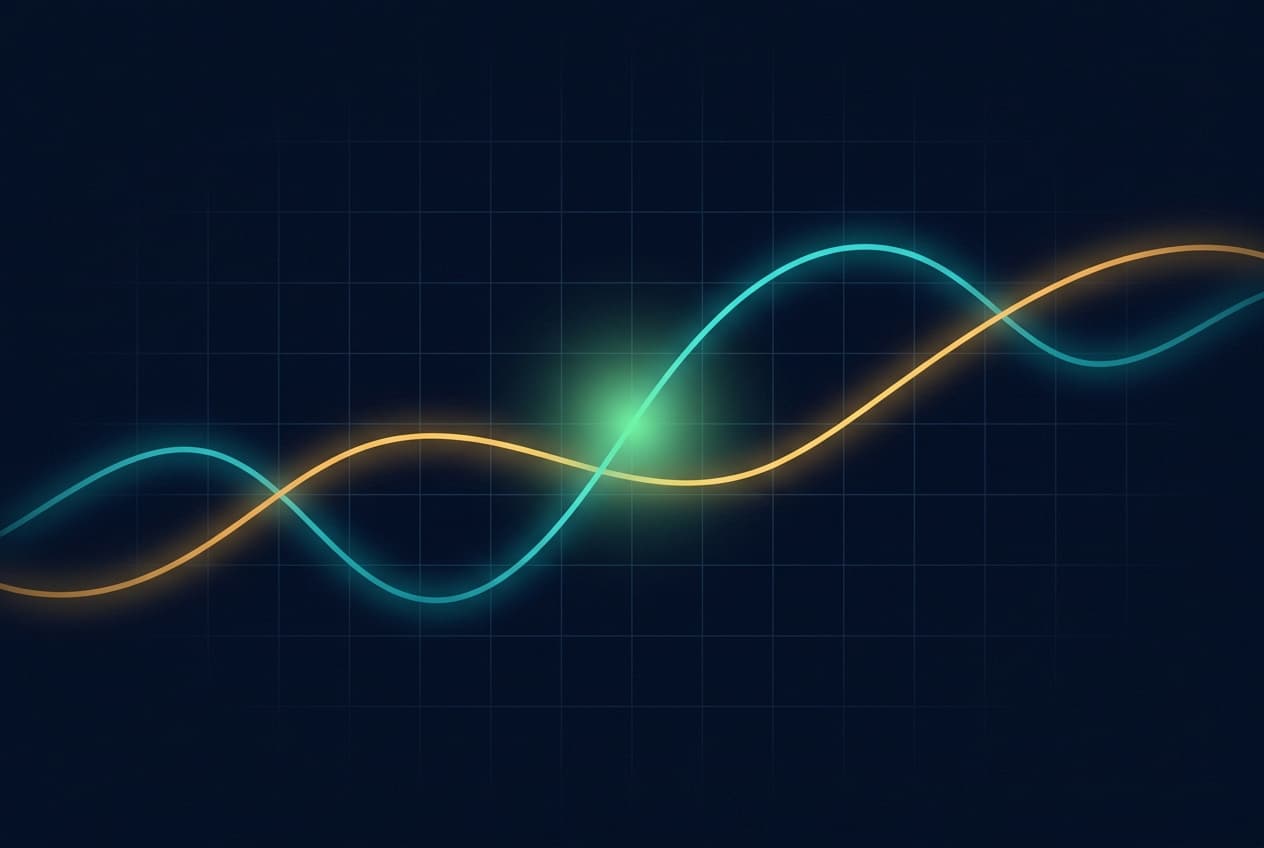 Moving average crossover signals a trend change
